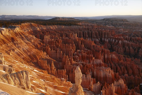 Amphitheater made of red rock pyramids