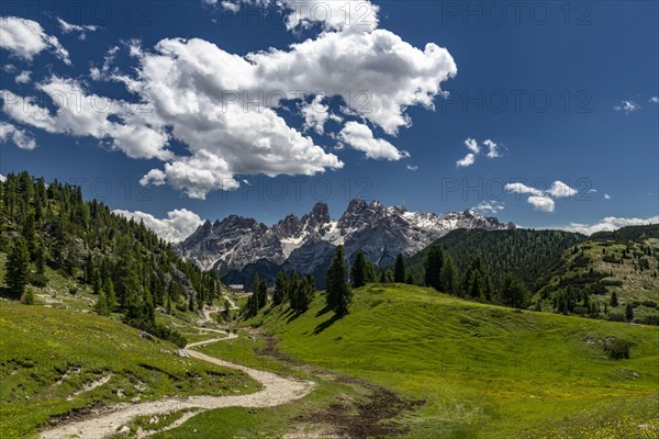 Kristallo Massif with cloudy sky