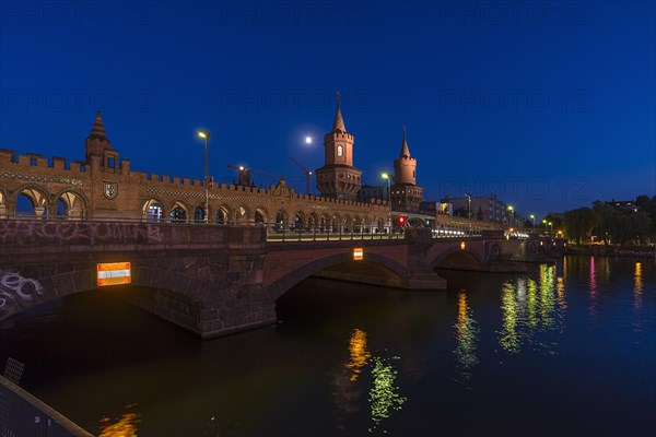 Oberbaum bridge over the Spree in the evening light