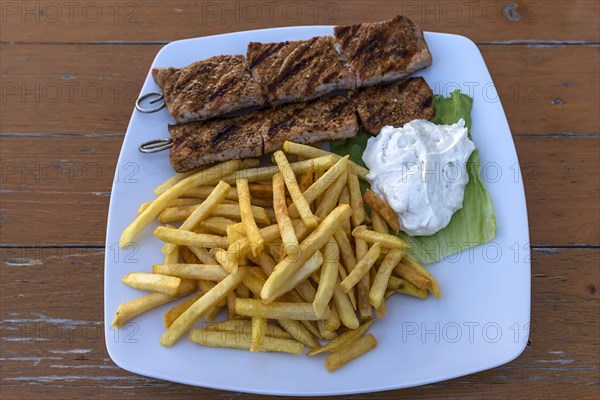 Dish with Souvlaki