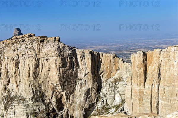 Steep rock faces in the Gheralta mountain range