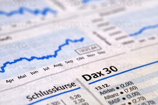 Stock market section of a daily newspaper