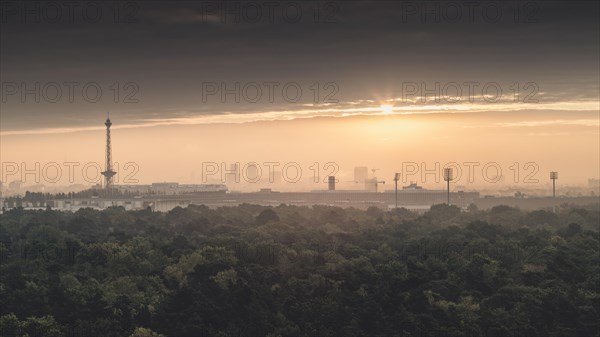 Berlin Radio Tower and City West at sunrise