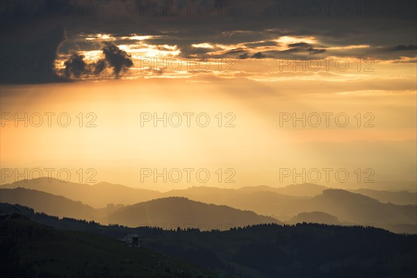 View to Ebenalp from Alpsigel at sunset