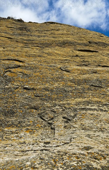 Ethiopian-orthodox cross carved in stone