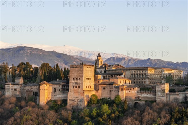 Alhambra on the Sabikah hill at sunset