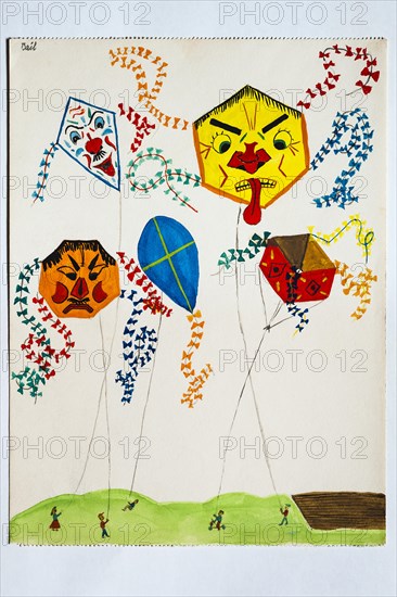 Colored flying kite