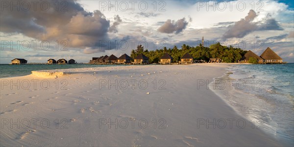 White sand bank in lagoon