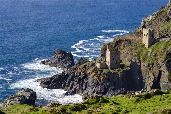 Rocky coast with ruins