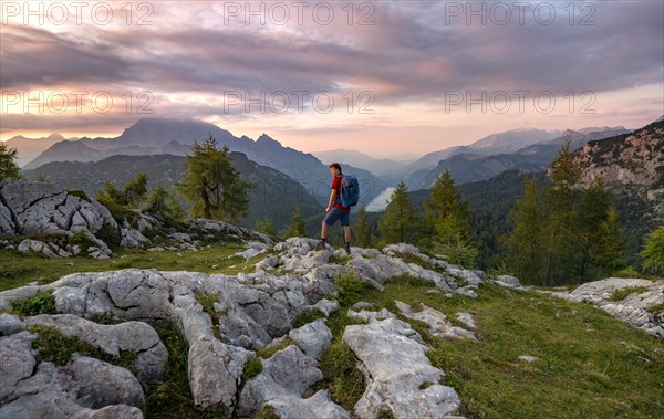 Hiker at the summit of Feldkogel