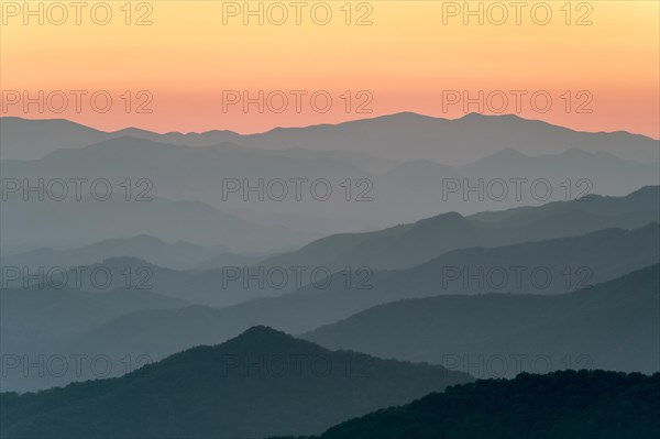 Blue Ridge Mountains from the Blue Ridge Parkway at sunset