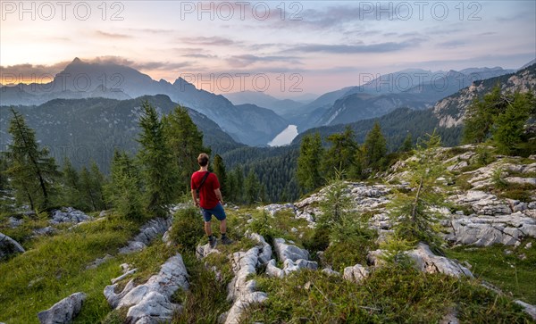 Hiker at the summit of Feldkogel