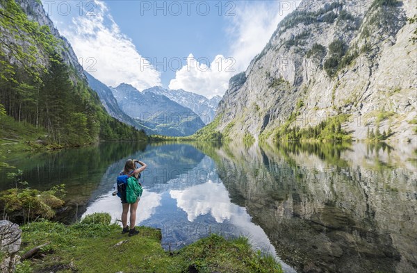 Hiker at Lake Obersee