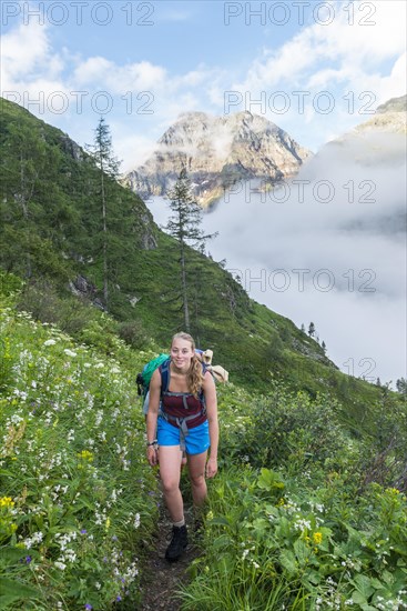 Hiker on path