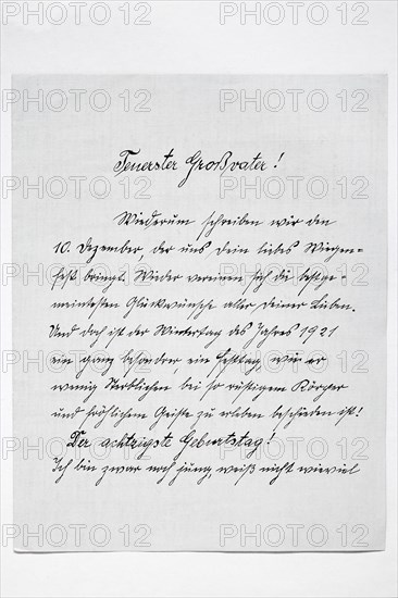 Letter in Sutterlin script from 1921