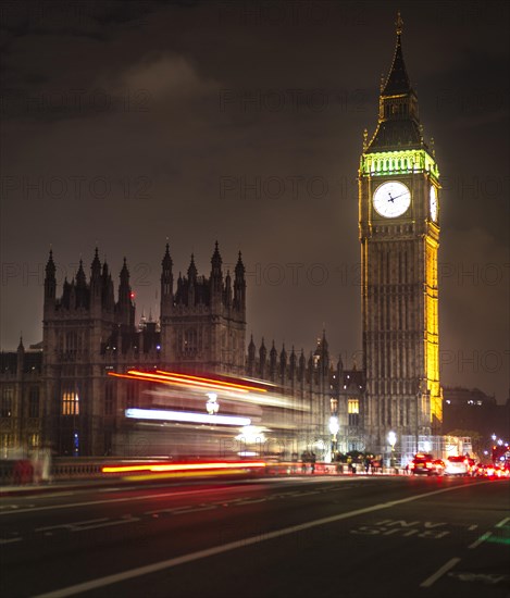 Palace of Westminster with Big Ben at night