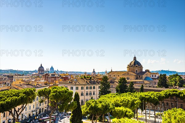 Cityscape with the churches Chiesa del Gesu