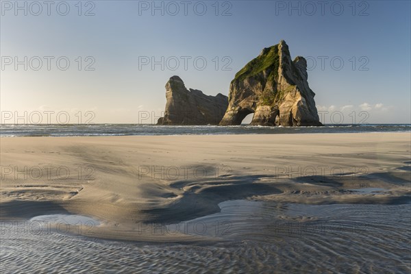 Rock island on Wharariki beach
