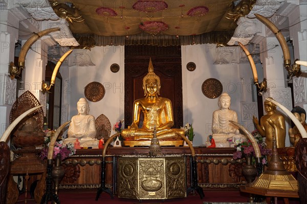 Buddha statues in Sri Dalada Maligawa or Temple of the Sacred Tooth Relic