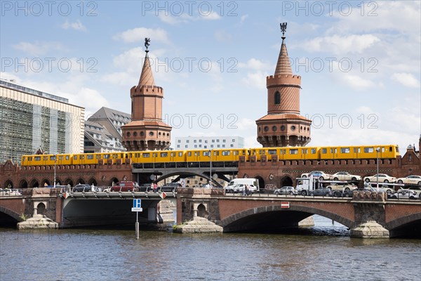 Underground train across Oberbaum Bridge