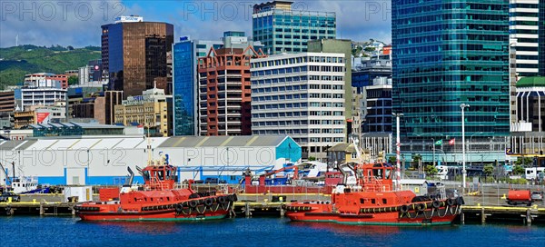 Lambton Harbour with red tug boats