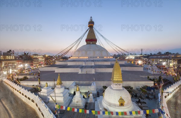 Dusk at Boudhanath stupa