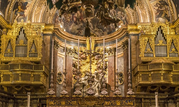 Magnificent organ loft with Saint Trinity
