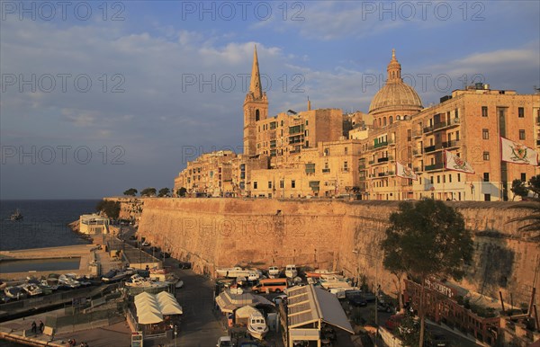 Evening light on buildings and churches