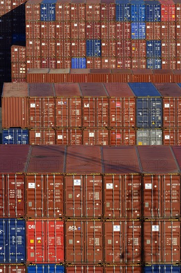 Containers stacked at port