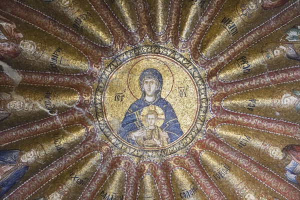 Mosaic of the Virgin Mother with child