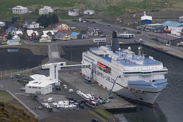 Norrona ferry in harbor