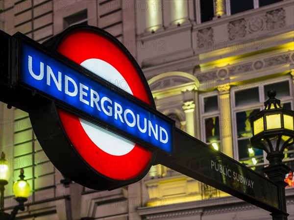 Illuminated Underground sign