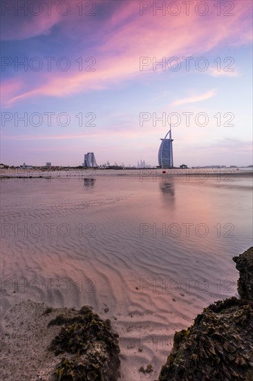 Luxury hotel Burj al Arab and Jumeirah Beach