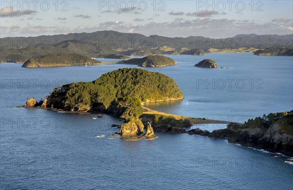 Aerial view of the Bay of Islands with islands