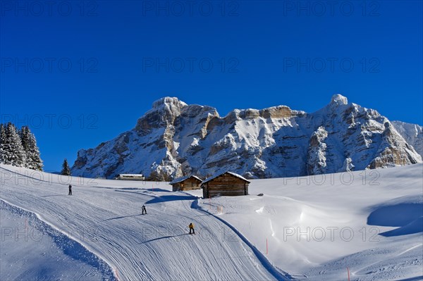 Ski slope in the ski area Alta Badia