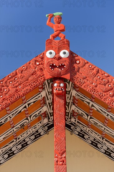 Wooden gable with traditional carving