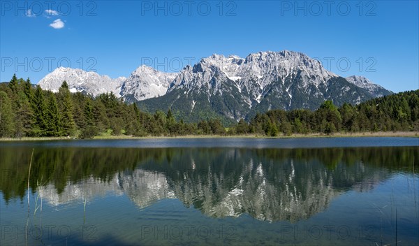 Western Karwendelspitze reflected in Lake Luttensee