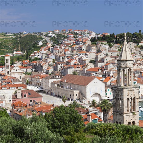 Overview from Sv.Marko Church to Trg Svetog Stjepana with Sveti Stjepan Cathedral