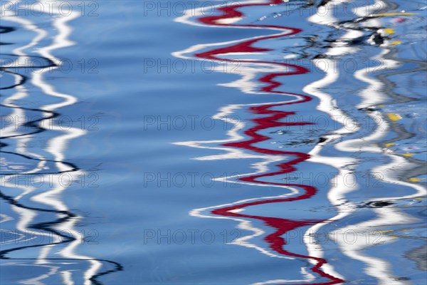 Colored reflections on the water