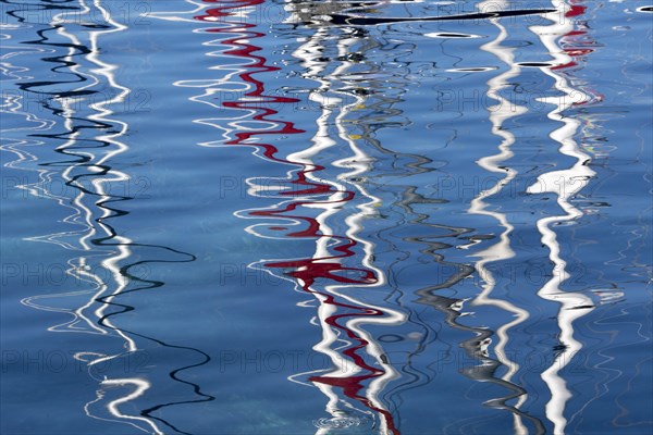 Colored reflections on the water