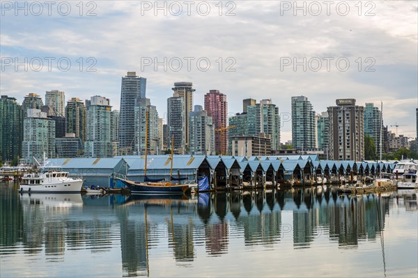 Skyscrapers and sailboats in the marina