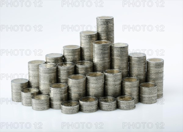 Stack of two euro coins