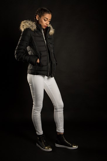 Young woman with winter outfit