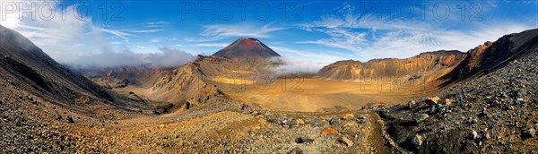 Panoramic view of the volcano Mt Ngauruhoe