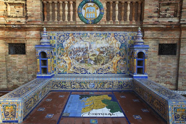 Mosaic picture of the province Pontevedro from Azulejo tiles
