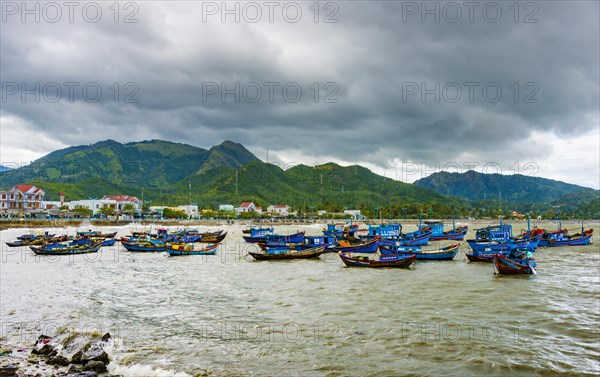 Blue fishing boats