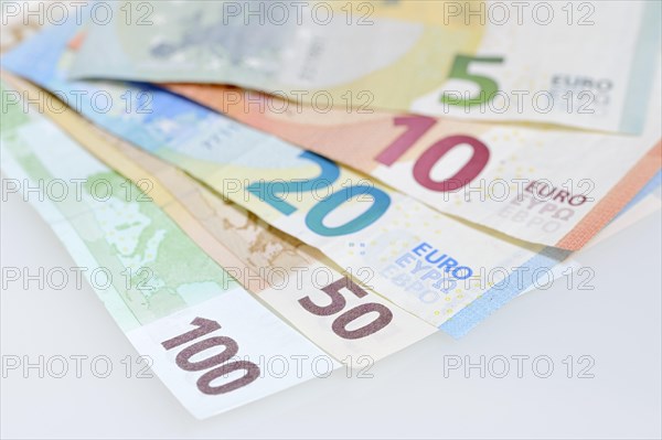 Various euro banknotes