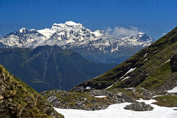 Grand Combin massif over the Rhone valley