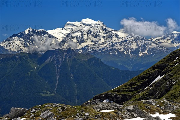 Grand Combin massif over the Rhone valley