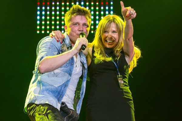 The German music group Dorfrocker with singer and frontman Tobias Thomann live at the 16th Schlager Nacht in Luzern